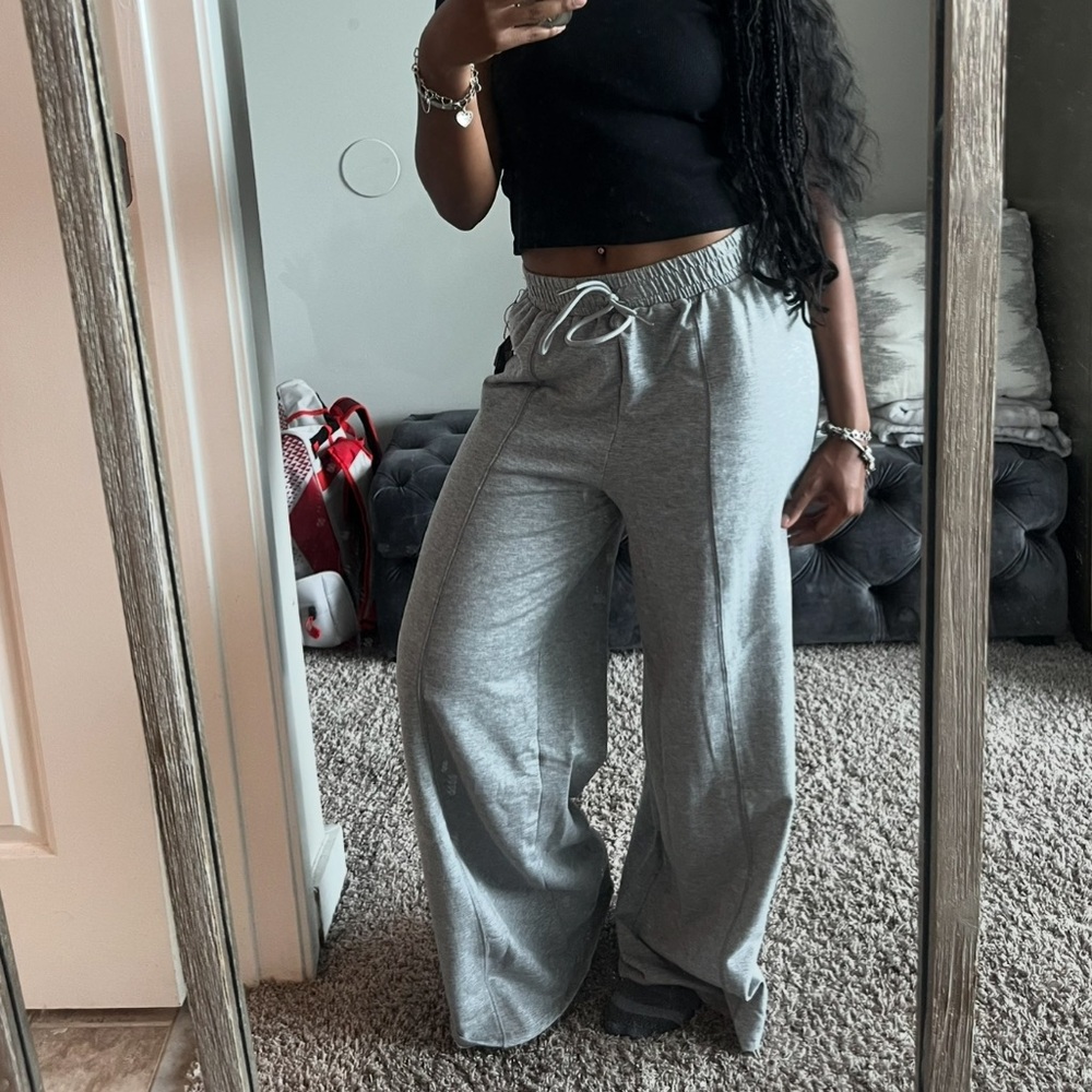 Source Unknown Gray Track Pants with Elastic Waistband